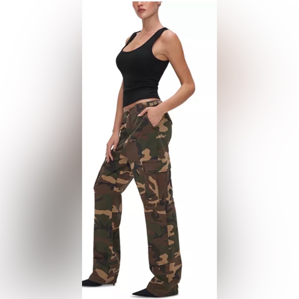 Good American Women's Camouflage Cargo Pants